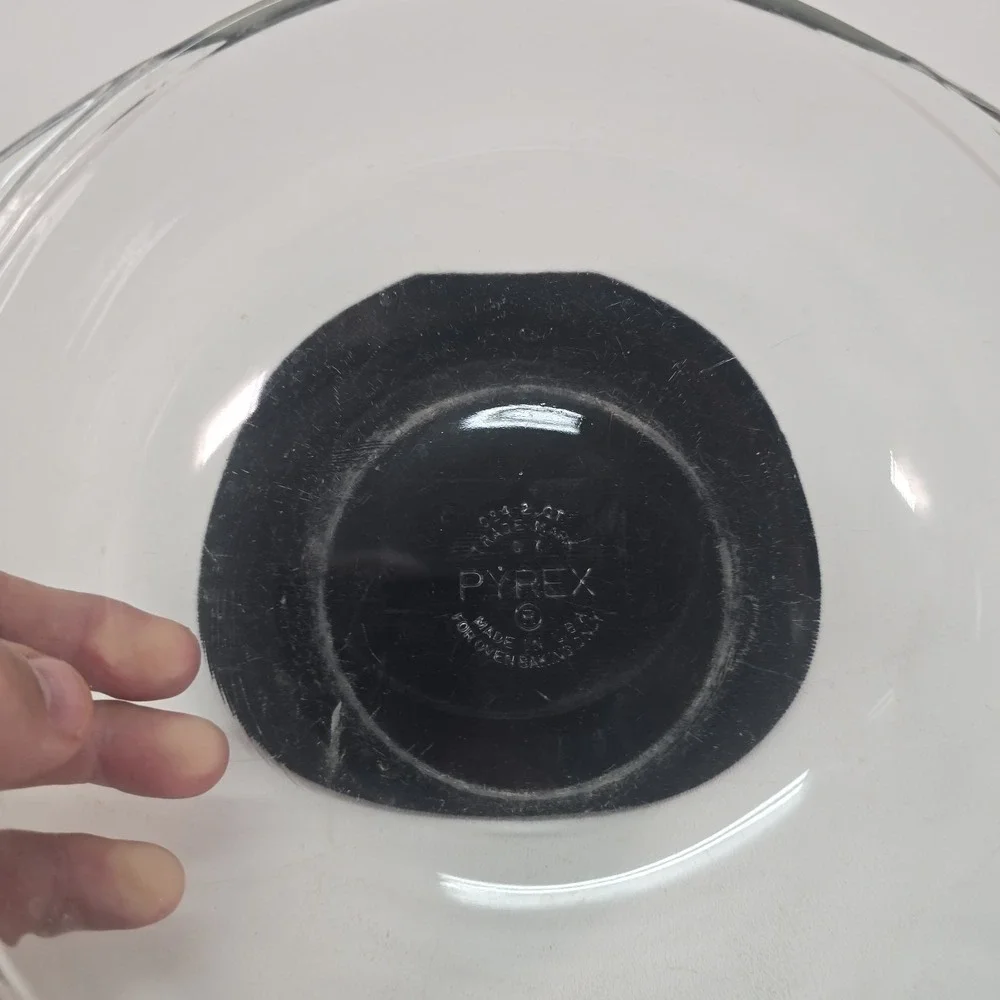 Pyrex 024 2 Quart Clear Glass Round Casserole Mixing Bowl USA